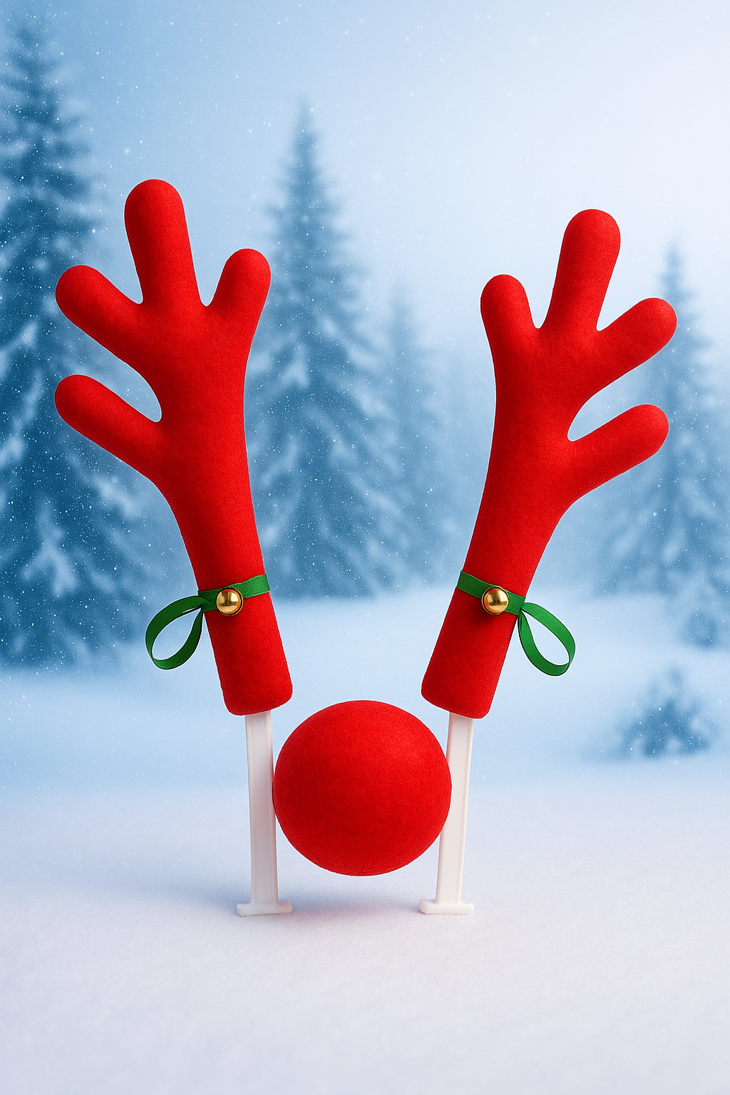 Set Navideño para Carro – Cuernos de Reno + Nariz Roja